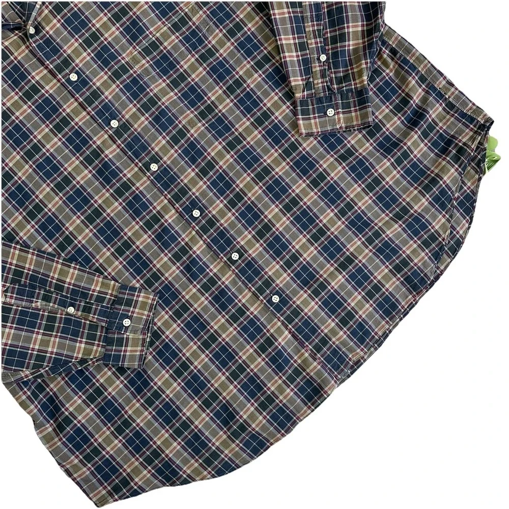 Polo Ralph Lauren Button Shirt Bleeding Indian Madras Men 4XB Big Long Sleeve
